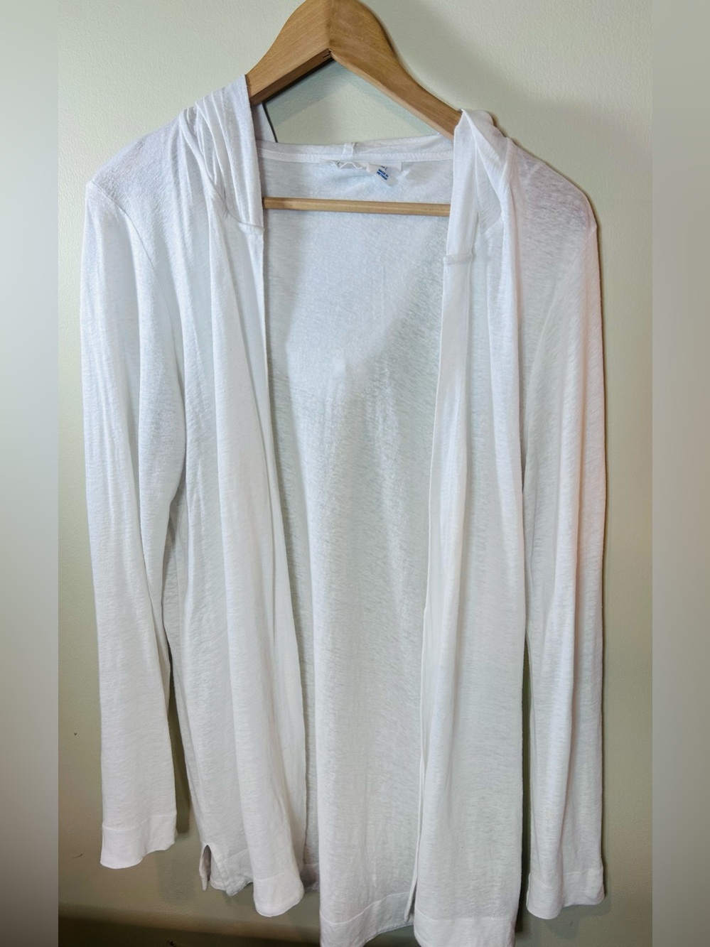 Sigrid Olsen White Hooded Beach Cover-up Size Large
